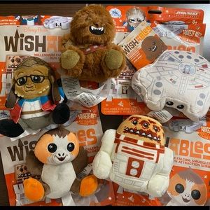 Disney Parks Star Wars Day Wishables Set of 5 2022 Porg Millennium Falcon etc